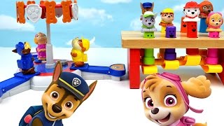Learn Teach Colors Learning Video for Kids Paw Patrol Mashems Toddler Children Pounding Bench Toys
