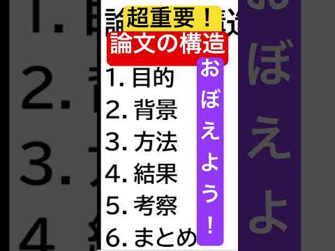 社会情報学科 🔵卒論に絶対必要なこと🔴それは、論文の構造を自覚して書くこと #shorts #大学生 #文章