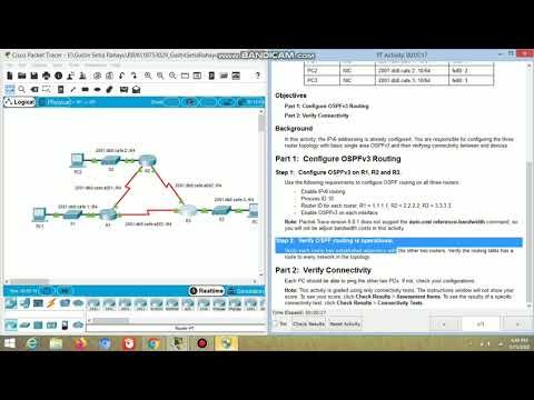 8.3.3.5 Packet Tracer – Configuring Basic OSPFv3 in a Single Area