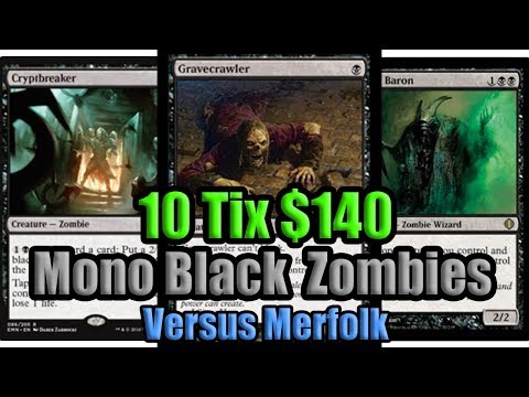 MTG Modern Budget Mono Black Zombies vs Merfolk