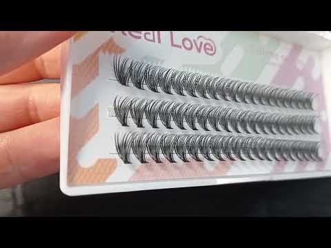 CARTELA DE CÍLIOS TUFINHOS SEM NÓ 30P 10MM 0.07D REAL LOVE BOX COM 10 UN