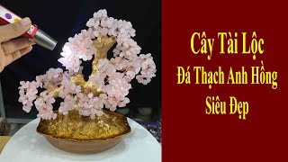 Cây Tài Lộc Đá Thạch Anh Hồng Tự nhiên M01