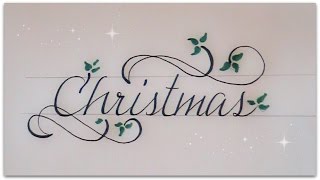 calligraphy - how to write christmas in cursive - easy version (version 1)