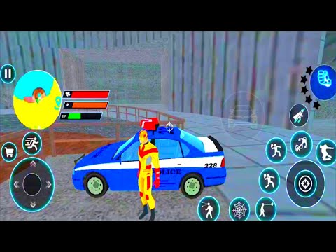 Flying Police Robot Rope Hero Crime City Vice Town