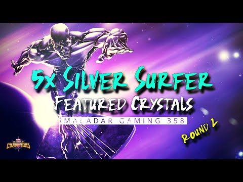 5x 6 Star Silver Surfer Featured Cavalier Crystals Opening Round 2 🌊 #MCOC