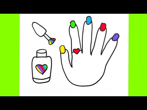 Küçük Çocuklar İçin El Çizimi ve Tırnak Boyama Resmi, Kolay Yoldan Resim Çizimi, Kolay Çizimler