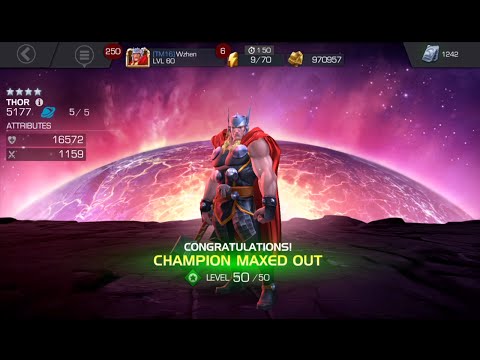 Thor to R5 + Beating ROL Winter Soldier under 2 min (57 hits) - Marvel Contest of Champions