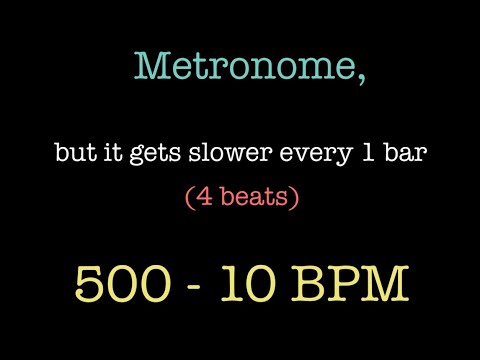 Metronome, but it gets slower every 1 bar (4 beats) (500-10 BPM)