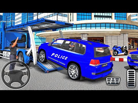 Transport Hilux and Land Cruiser in Trailer Truck - Police Car Transporter Game - Android Gameplay