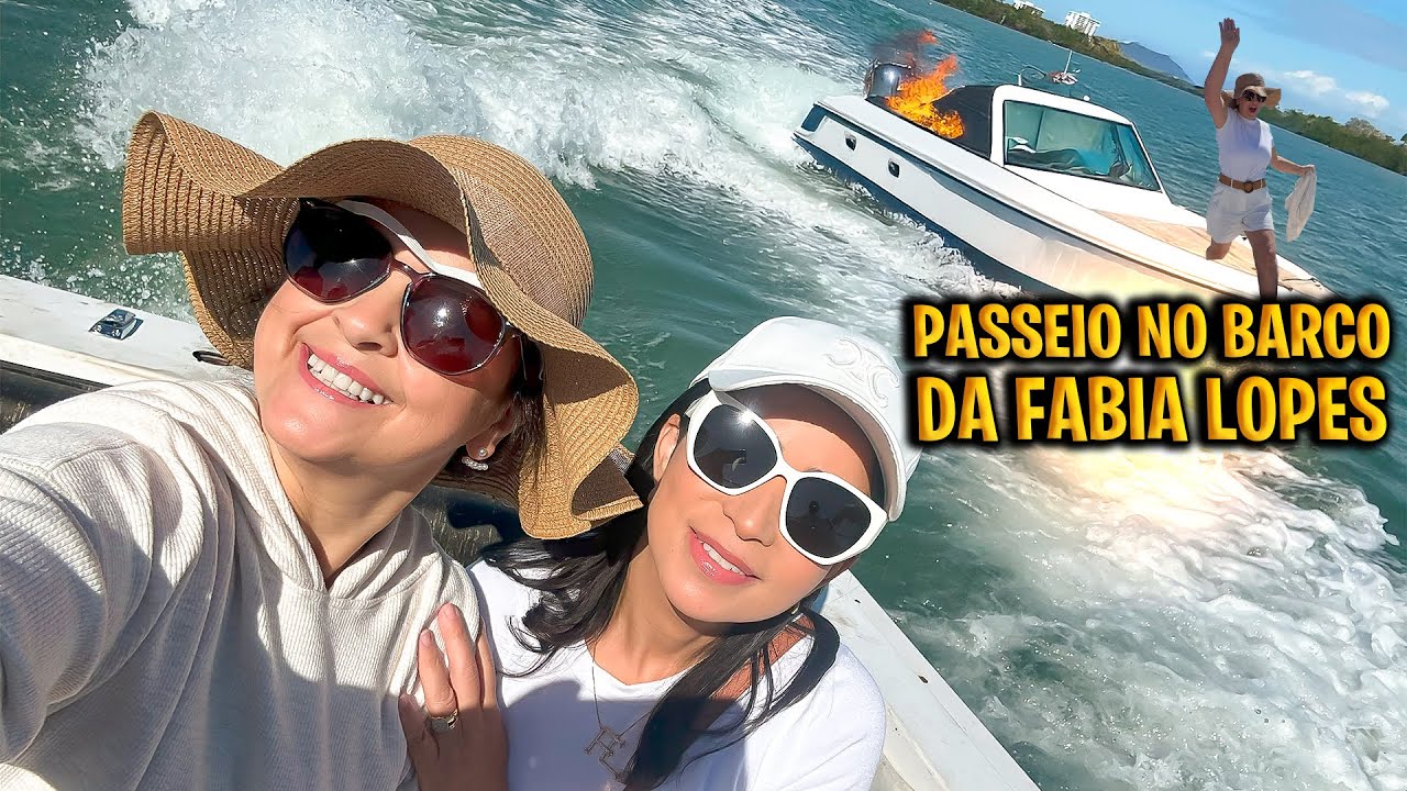 Andei no barco da @fabialopes  e o barco pegou fogo com a gente dentro 😱🔥