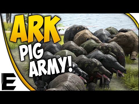 ARK Survival Evolved Gameplay ➤ PHIOMIA ARMY! - PIGS EVERYWHERE!
