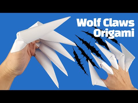 How to make Paper Wolf Claws | Easy Origami | Paper Weapon | Easy Crafting #origami #wolfclaws