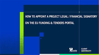 How to appoint a Project Legal / Financial Signatory in the Funding & 