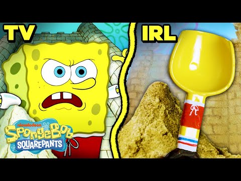 SpongeBob & Patrick Sand Castle War IRL! 🏰