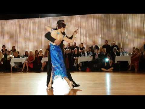  David Alejandro Palo  and  Alejandra Gutty  are  dancing  to  the  vals  "  El viejo vals  "  at  New Zealand Tango Festival  in  2016
