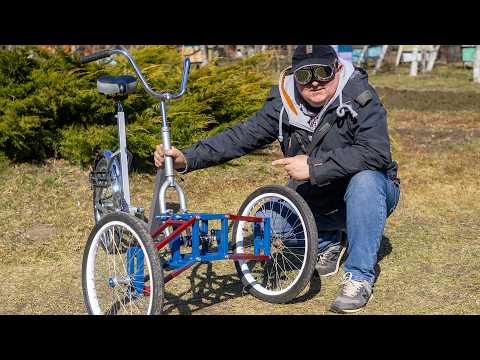 Tricycle with two tilting front wheels, Simple Reverse Tilting Trike