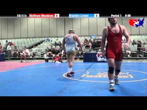 Matthew Meadows vs. Brandon Larson at 2013 Junior Nationals - FILA - FS