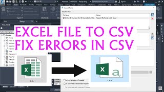 EXCEL FILE TO CSV |FIX ERRORS IN CSV FILE |SURVEY POINTS COORDINATES FROM EXCEL TO CSV|FOR CIVIL3D