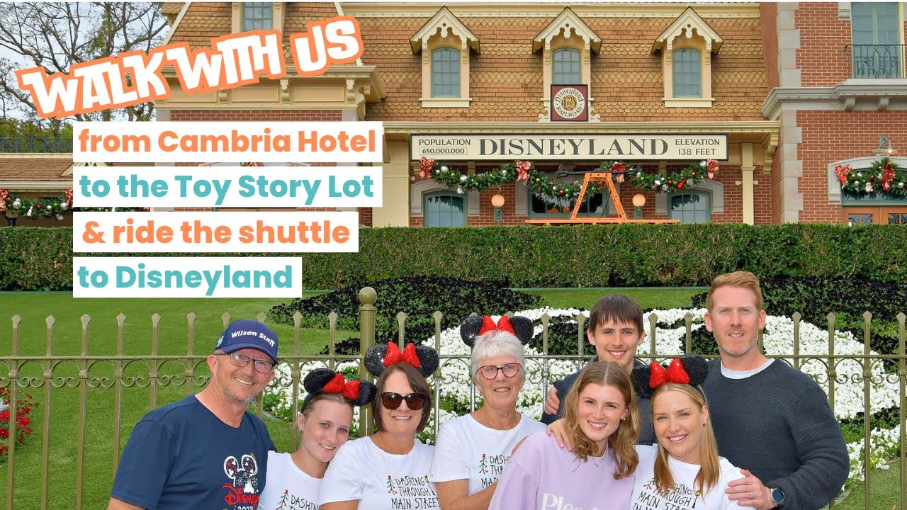 Walk with us from Cambria Hotel to the Toy Story Parking Lot & ride the shuttle to Disneyland.