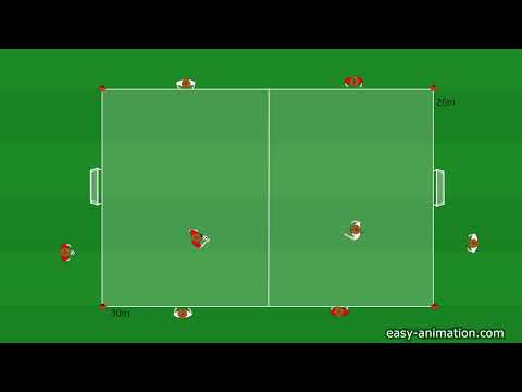 "Offensives 1 gegen 1" - Trainingsübungen - 1 gegen 1 auf zwei Minitore