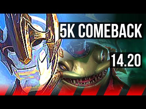 GALIO vs TAHM KENCH (TOP) | 44k DMG, 5k comeback | EUNE Master | 14.20