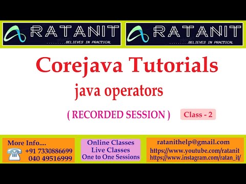 Core Java Tutorials Java Operators By Mr Ratan Class 02