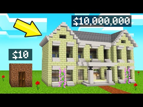 Jelly - MINECRAFT $10 vs. $10,000,000 MANSION TOUR! (House Build Challenge)