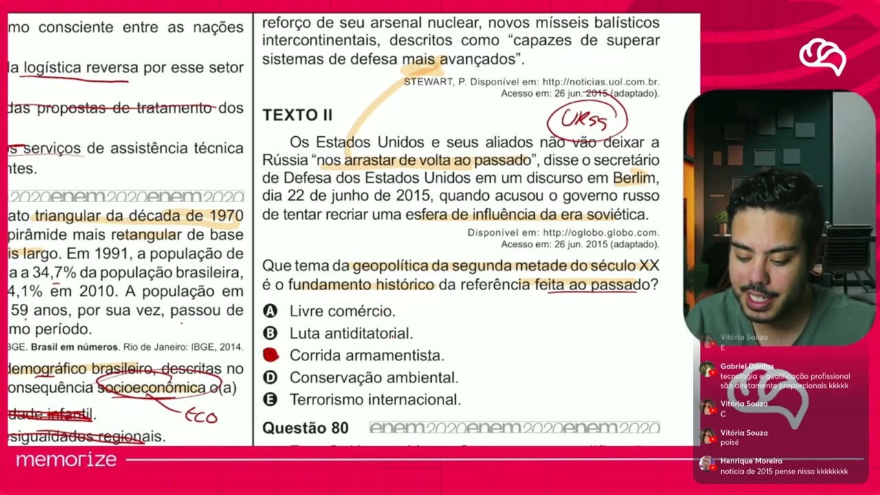 Resolução em Vídeo — Questão 79 ENEM 2020 PPL