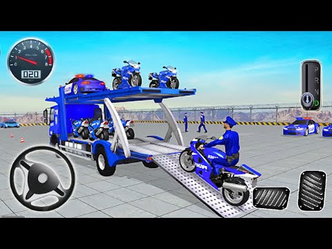 Police Vehicle Transport Truck Driving - Police Racing Motorcycle Simulator