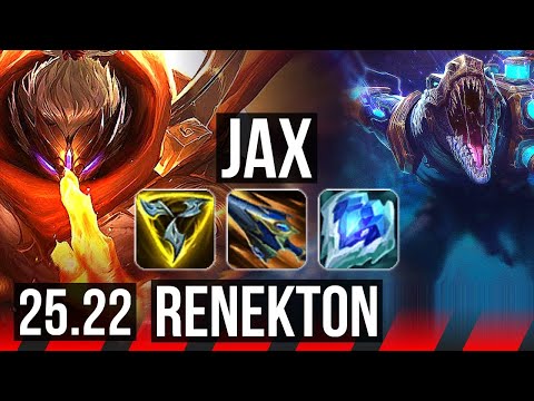 JAX vs RENEKTON (TOP) | 7 solo kills, 12/2/5, Godlike | KR Master | 25.22