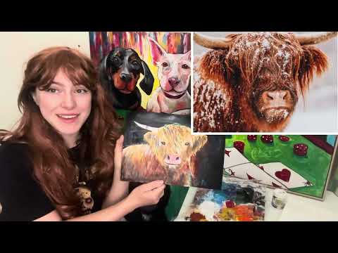 Highland cow painting