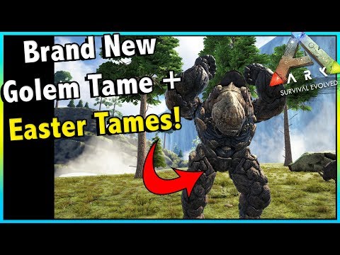 ROCK GOLEM + EASTER BREEDING PAIR TAMING FOR THOSE JUICY EGGS!! || ARK SOLO PVP EP 15!