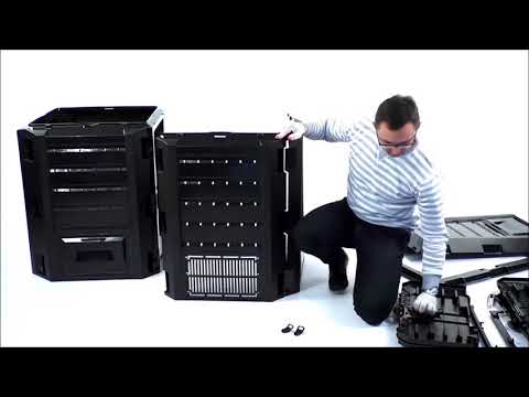 Prosperplast Compogreen Dviejų dalių komposto dėžė, 800 L, juodos spalvos video