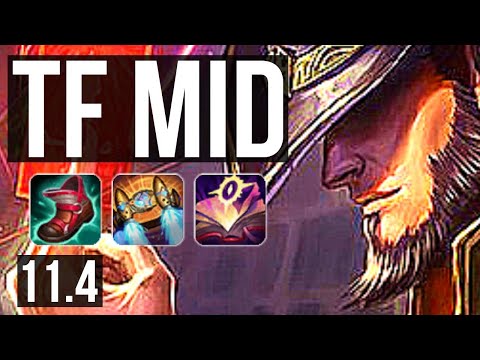 TWISTED FATE vs TRISTANA (MID) | Rank 3 TF, 1/0/6, 800+ games, 1.1M mastery | KR Challenger | v11.4