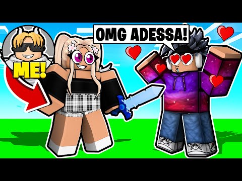 I Pretended to Be My GIRLFRIEND, and THIS Happened.. (Roblox Bedwars)