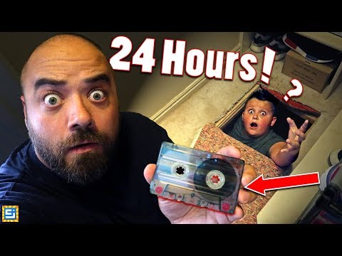 24 Hours Exploring Mystery Hidden Crawl Space with Found Secret Conspiracy Cassette!