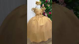 Vídeo de Vestido Infantil Juvenil Longo - Dourado