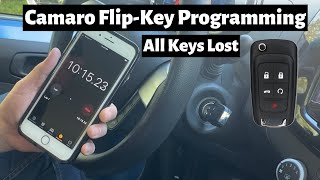 How To Program A Chevy Camaro Flip Key Remote Fob 2014 - 2016 DIY Chevrolet All Keys Lost Tutorial