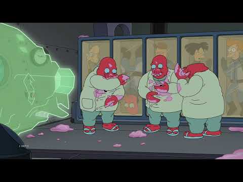 Futurama: Space Yogurt Monster vs Dr. Zoidbergs vs Leela. 