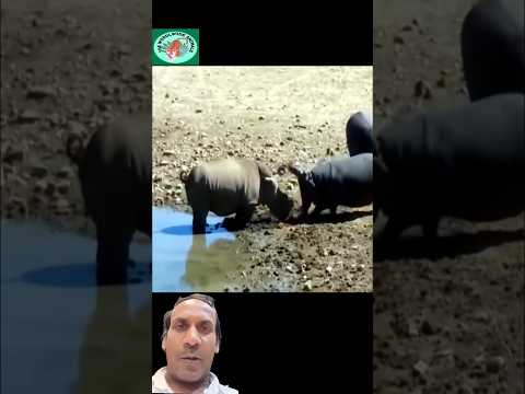 Hippos vs Rhinos - The Most Violent Animals #wildlife #africa #viral #shorts