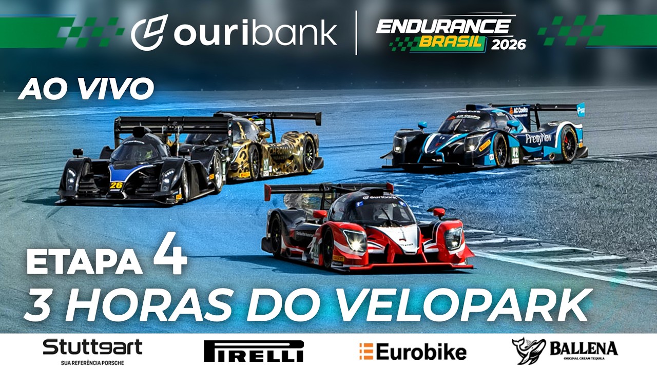 AO VIVO | Ouribank Endurance Brasil 2026 – Etapa 4 | 3 Horas do Velopark | Corrida Completa