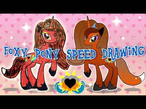 🦊Speed Painting FOXY pony🦊✨ custom MLP character drawing✨