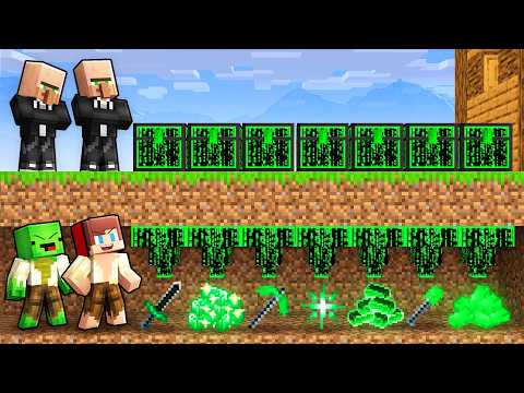 POOR JJ and Mikey Robbed HACKER Villagers in Minecraft (Maizen)