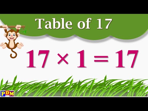 Table of 17 | Table of Seventeen | Multiplication Table of 17 x 1 = 17 ka Times Tables Practice,