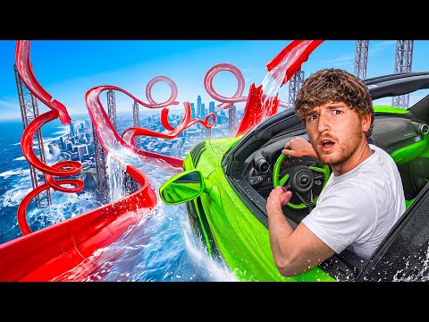 Testing CARS vs HUGE WATERSLIDES..