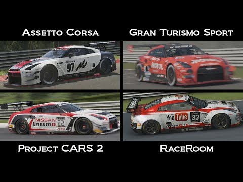 Assetto Corsa vs GT Sport vs Project CARS 2 vs RaceRoom Nissan GT R GT3