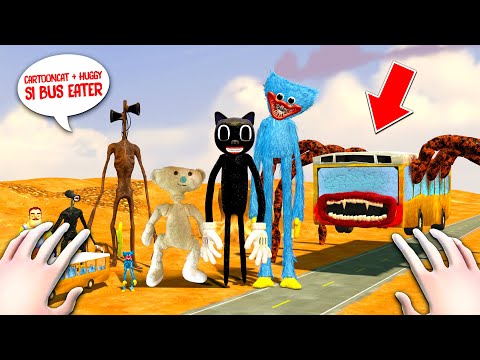 HUGGY FRIEND + CARTOON CAT on the BUS at 3 AM!