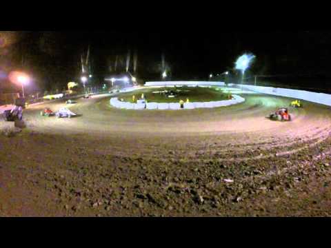 GoPro takes direct hit! Wingless Sprint Car Crash at Marysville Raceway 2/27/16