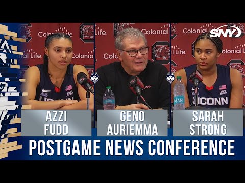 Geno Auriemma, Azzi Fudd, and Sarah Strong talk huge UConn win over South Carolina | SNY