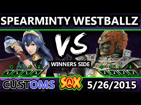 S@X 101 Customs - Westballz (Sheik, Luigi, Ganon) Vs. spearminty (Marth)  Smash Wii U - Smash 4